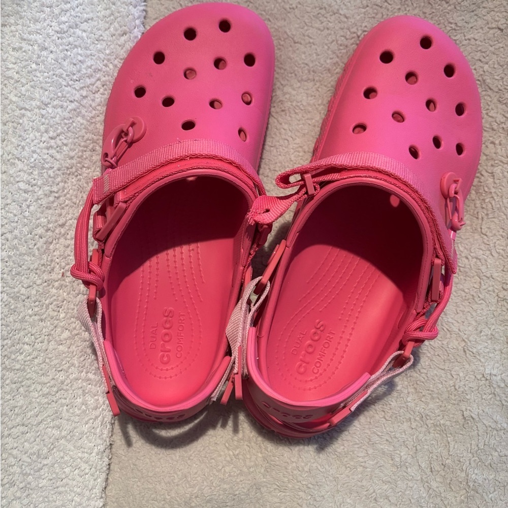 CROCS x Post Malone Collab Mules, Size Men’s 11 Womens 13 in vibrant pink, RARE